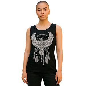 Bobeau Small Oversized Longline Black Tank Top Dreamcatcher